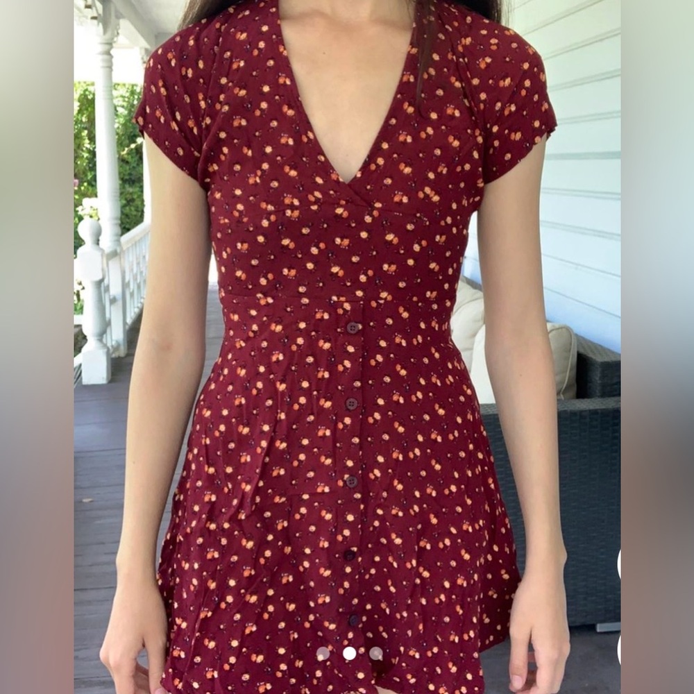Forever 21 Floral Burgundy Midi Dress